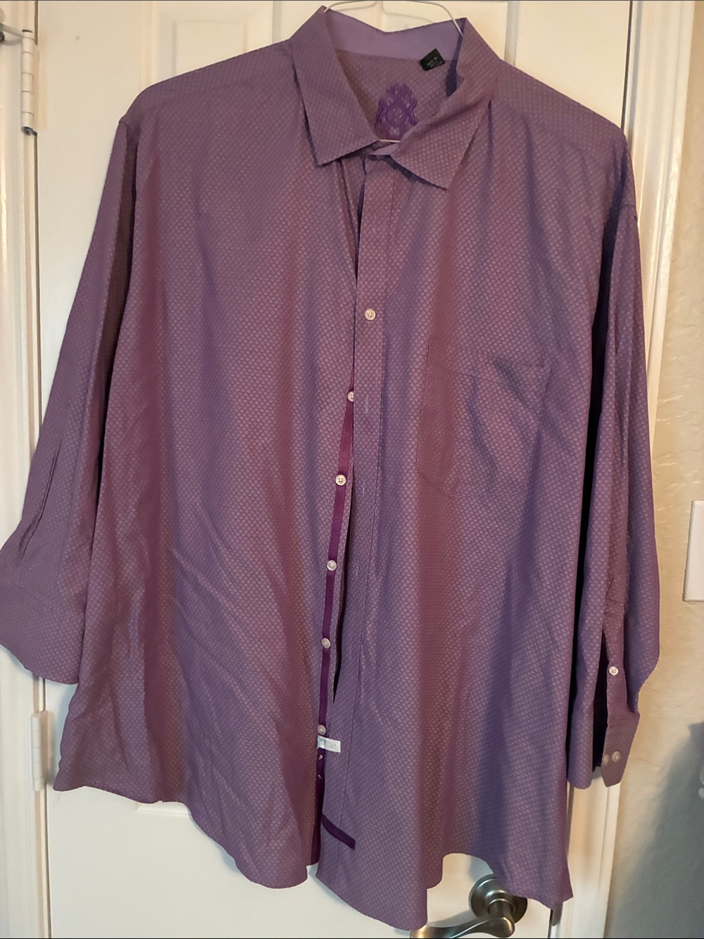 English Laundry Men's Lavender Button-Up Dress Shirt